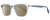 Profile View of Rag&Bone 5034 Parker Designer Polarized Reading Sunglasses with Custom Cut Powered Amber Brown Lenses in Crystal Blue Grey Unisex Square Full Rim Acetate 52 mm