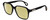 Profile View of GUCCI GG0469O-001 Designer Polarized Reading Sunglasses with Custom Cut Powered Sun Flower Yellow Lenses in Gloss Black Gold Unisex Square Full Rim Acetate 56 mm