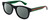 Profile View of GUCCI GG0003SN-006 Designer Polarized Sunglasses with Custom Cut Smoke Grey Lenses in Gloss Black Green Crystal Red Unisex Panthos Full Rim Acetate 52 mm