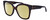 Profile View of GUCCI GG0459S-002 Designer Polarized Reading Sunglasses with Custom Cut Powered Sun Flower Yellow Lenses in Dark Brown Havana Tortoise Gold Ladies Cateye Full Rim Acetate 54 mm