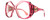 Profile View of GUCCI GG0875S-003 Designer Bi-Focal Prescription Rx Eyeglasses in Burgundy Pink Crystal Ladies Oversized Full Rim Acetate 62 mm