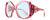 Profile View of GUCCI GG0875S-003 Designer Progressive Lens Blue Light Blocking Eyeglasses in Burgundy Pink Crystal Ladies Oversized Full Rim Acetate 62 mm