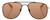 Front View of GUCCI GG0514S-005 Unisex Aviator Designer Sunglasses Black Gold Tan/Orange 57 mm