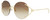 Profile View of GUCCI GG0645S-002 Womens Rimless Designer Sunglasses in Gold/Brown Gradient 57mm