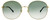 Front View of GUCCI GG0881SA-003 Womens Sunglasses Gold Metallic Navy/Green Blue Gradient 59mm