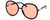 Profile View of GUCCI GG0889S-003 Women's Round Designer Sunglasses Gloss Black Gold/Orange 61mm