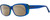 Profile View of GUESS GU7408-90X Designer Polarized Reading Sunglasses with Custom Cut Powered Amber Brown Lenses in Royal Blue Teal Green Crystal Ladies Rectangular Full Rim Acetate 52 mm