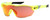 Profile View of NIKE ShowX3-ELT-LE-DJ5560-012 Men's Sunglasses Neon Yellow Black/Red Mirror 61mm