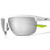 Side View of NIKE Tempest-CW4667-100 Men Sunglasses White Neon Yellow Grey/Silver Mirror 71mm