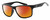 Profile View of NIKE Cruiser-EV0834-001 Designer Polarized Sunglasses with Custom Cut Red Mirror Lenses in Gloss Black Silver Unisex Rectangular Full Rim Acetate 59 mm