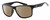 Profile View of NIKE Cruiser-EV0834-001 Designer Polarized Reading Sunglasses with Custom Cut Powered Amber Brown Lenses in Gloss Black Silver Unisex Rectangular Full Rim Acetate 59 mm