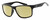 Profile View of NIKE Cruiser-EV0834-001 Designer Polarized Reading Sunglasses with Custom Cut Powered Sun Flower Yellow Lenses in Gloss Black Silver Unisex Rectangular Full Rim Acetate 59 mm