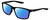 Profile View of NIKE Valiant-MI-010 Designer Polarized Reading Sunglasses with Custom Cut Powered Blue Mirror Lenses in Matte Black White Unisex Rectangular Full Rim Acetate 60 mm