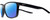 Profile View of NIKE Essent-Endvor-EV1122-001 Designer Polarized Sunglasses with Custom Cut Blue Mirror Lenses in Gloss Black Silver Unisex Panthos Full Rim Acetate 57 mm