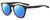Profile View of NIKE Essent-Horizon-220 Designer Polarized Sunglasses with Custom Cut Blue Mirror Lenses in Matte Dark Grey Gunmetal Unisex Panthos Full Rim Acetate 51 mm