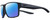 Profile View of NIKE Essent-Venture-002 Designer Polarized Sunglasses with Custom Cut Blue Mirror Lenses in Matte Black Unisex Square Full Rim Acetate 59 mm