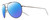 Profile View of NIKE Chance-EV1217-010 Designer Polarized Sunglasses with Custom Cut Blue Mirror Lenses in Metallic Gunmetal Grey Frosted Crystal Unisex Pilot Full Rim Metal 61 mm