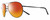 Profile View of NIKE Chance-M-016 Designer Polarized Sunglasses with Custom Cut Red Mirror Lenses in Shiny Black Grey Unisex Pilot Full Rim Metal 61 mm