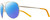 Profile View of NIKE Chance-EV1218-751 Designer Polarized Reading Sunglasses with Custom Cut Powered Blue Mirror Lenses in Shiny Gold Orange Crystal Unisex Pilot Full Rim Metal 61 mm