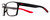 Profile View of NIKE Maverick-P-EV1097-010 Designer Reading Eye Glasses in Matte Black Red Unisex Square Full Rim Acetate 59 mm
