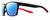 Profile View of NIKE Maverick-P-EV1097-010 Designer Polarized Sunglasses with Custom Cut Blue Mirror Lenses in Matte Black Red Unisex Square Full Rim Acetate 59 mm