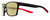 Profile View of NIKE Maverick-P-EV1097-010 Designer Polarized Reading Sunglasses with Custom Cut Powered Sun Flower Yellow Lenses in Matte Black Red Unisex Square Full Rim Acetate 59 mm