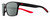 Profile View of NIKE Maverick-P-EV1097-010 Designer Polarized Reading Sunglasses with Custom Cut Powered Smoke Grey Lenses in Matte Black Red Unisex Square Full Rim Acetate 59 mm