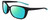 Profile View of NIKE Sentiment-CT7886-010 Designer Polarized Reading Sunglasses with Custom Cut Powered Green Mirror Lenses in Matte Black Teal Blue Ladies Square Full Rim Acetate 56 mm