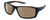 Profile View of NIKE Brazn-Shadow-233 Designer Polarized Sunglasses with Custom Cut Amber Brown Lenses in Matte Dorado Brown Mens Rectangular Full Rim Acetate 59 mm