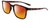 Profile View of NIKE Circuit-MI-220 Designer Polarized Sunglasses with Custom Cut Red Mirror Lenses in Gloss Auburn Brown Tortoise Havana Unisex Square Full Rim Acetate 55 mm