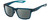 Profile View of NIKE Fleet-R-EV099-442 Designer Polarized Reading Sunglasses with Custom Cut Powered Smoke Grey Lenses in Matte Navy Blue Turquoise Mens Square Full Rim Acetate 55 mm