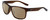 Profile View of NIKE Cruiser-EV0834-220 Designer Polarized Sunglasses with Custom Cut Amber Brown Lenses in Gloss Oak Brown Crystal Silver Unisex Rectangular Full Rim Acetate 59 mm