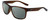 Profile View of NIKE Cruiser-EV0834-220 Designer Polarized Sunglasses with Custom Cut Smoke Grey Lenses in Gloss Oak Brown Crystal Silver Unisex Rectangular Full Rim Acetate 59 mm