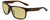 Profile View of NIKE Cruiser-EV0834-220 Designer Polarized Reading Sunglasses with Custom Cut Powered Sun Flower Yellow Lenses in Gloss Oak Brown Crystal Silver Unisex Rectangular Full Rim Acetate 59 mm