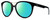 Profile View of Smith Optics Bridgetown Designer Polarized Reading Sunglasses with Custom Cut Powered Green Mirror Lenses in Gloss Black Gold Ladies Panthos Full Rim Acetate 54 mm