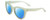 Profile View of Smith Optics Sidney Designer Polarized Reading Sunglasses with Custom Cut Powered Blue Mirror Lenses in Gloss Seafoam Green Crystal Ladies Cat Eye Full Rim Acetate 52 mm
