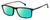 Profile View of Carrera CA-8866 Designer Polarized Reading Sunglasses with Custom Cut Powered Green Mirror Lenses in Matte Black Red Unisex Rectangular Full Rim Acetate 54 mm