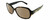 Profile View of Kate Spade AKIRA Designer Polarized Reading Sunglasses with Custom Cut Powered Amber Brown Lenses in Gloss Brown Tortoise Havana Black Beige Gold Ladies Square Full Rim Acetate 54 mm