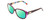 Profile View of Kate Spade HILDE Designer Polarized Reading Sunglasses with Custom Cut Powered Green Mirror Lenses in Gloss Tortoise Havana Violet Purple Colorful Stripes Ladies Oval Full Rim Acetate 54 mm