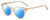 Profile View of Kate Spade JANALYNN Designer Polarized Sunglasses with Custom Cut Blue Mirror Lenses in Sparkly Glitter Beige Crystal Gold Ladies Cat Eye Full Rim Acetate 51 mm
