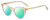 Profile View of Kate Spade JANALYNN Designer Polarized Reading Sunglasses with Custom Cut Powered Green Mirror Lenses in Sparkly Glitter Beige Crystal Gold Ladies Cat Eye Full Rim Acetate 51 mm