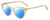 Profile View of Kate Spade JANALYNN Designer Polarized Reading Sunglasses with Custom Cut Powered Blue Mirror Lenses in Sparkly Glitter Beige Crystal Gold Ladies Cat Eye Full Rim Acetate 51 mm