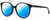 Profile View of Kate Spade ELIZA Designer Polarized Reading Sunglasses with Custom Cut Powered Blue Mirror Lenses in Gloss Black Gold Ladies Round Full Rim Acetate 55 mm