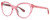 Profile View of Kate Spade AMBERLEE Designer Reading Eye Glasses with Custom Cut Powered Lenses in Gloss Watermelon Pink Crystal Red Heard Pattern Ladies Cat Eye Full Rim Acetate 55 mm