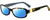 Profile View of Kate Spade PAXTON2 Designer Polarized Sunglasses with Custom Cut Blue Mirror Lenses in Dark Brown Tortoise Havana Gold Blue Floral Ladies Rectangular Full Rim Acetate 53 mm