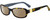 Profile View of Kate Spade PAXTON2 Designer Polarized Sunglasses with Custom Cut Amber Brown Lenses in Dark Brown Tortoise Havana Gold Blue Floral Ladies Rectangular Full Rim Acetate 53 mm