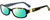 Profile View of Kate Spade PAXTON2 Designer Polarized Reading Sunglasses with Custom Cut Powered Green Mirror Lenses in Dark Brown Tortoise Havana Gold Blue Floral Ladies Rectangular Full Rim Acetate 53 mm