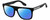 Profile View of Marc Jacobs 357/S Designer Polarized Sunglasses with Custom Cut Blue Mirror Lenses in Gloss Black White Unisex Square Full Rim Acetate 56 mm