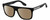 Profile View of Marc Jacobs 357/S Designer Polarized Sunglasses with Custom Cut Amber Brown Lenses in Gloss Black White Unisex Square Full Rim Acetate 56 mm