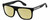 Profile View of Marc Jacobs 357/S Designer Polarized Reading Sunglasses with Custom Cut Powered Sun Flower Yellow Lenses in Gloss Black White Unisex Square Full Rim Acetate 56 mm